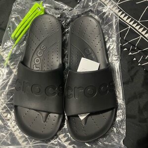CROCS Mens Charcoal Slide Sandals